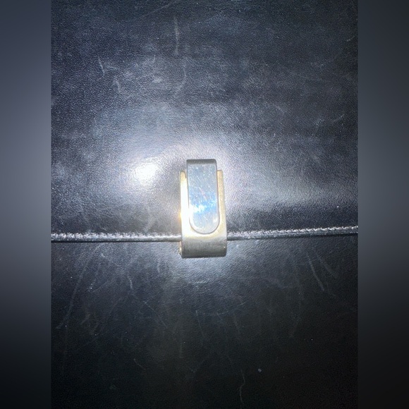 🖤 Bally Vintage Black Leather Accordion Satchel Bag - Picture 6 of 16